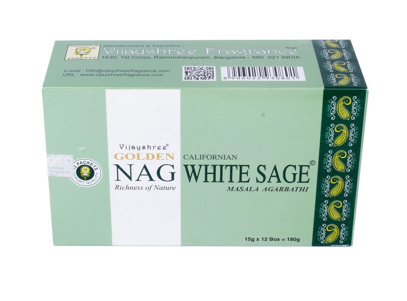 Vijayshree Golden Nag White Sage Füstölő