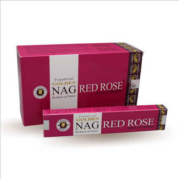 Vijayshree Golden Nag Red Rose füstölő